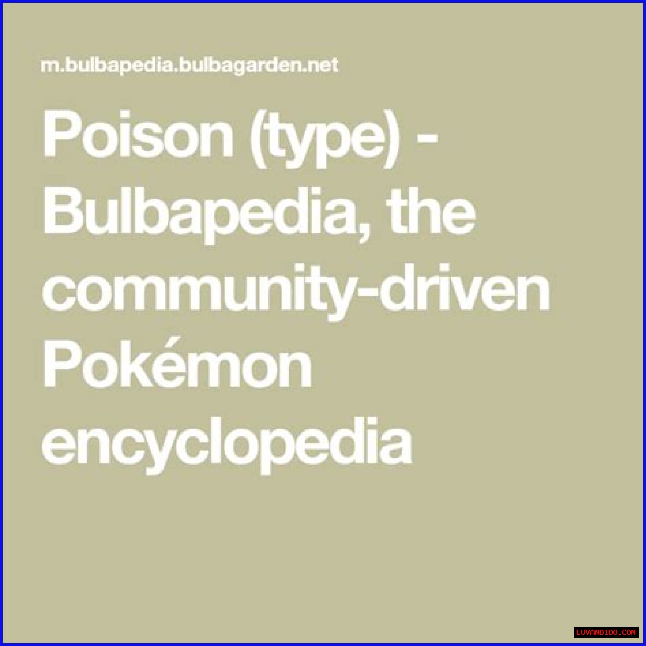 Poison (type) - Bulbapedia, the community-driven Pokémon encyclopedia